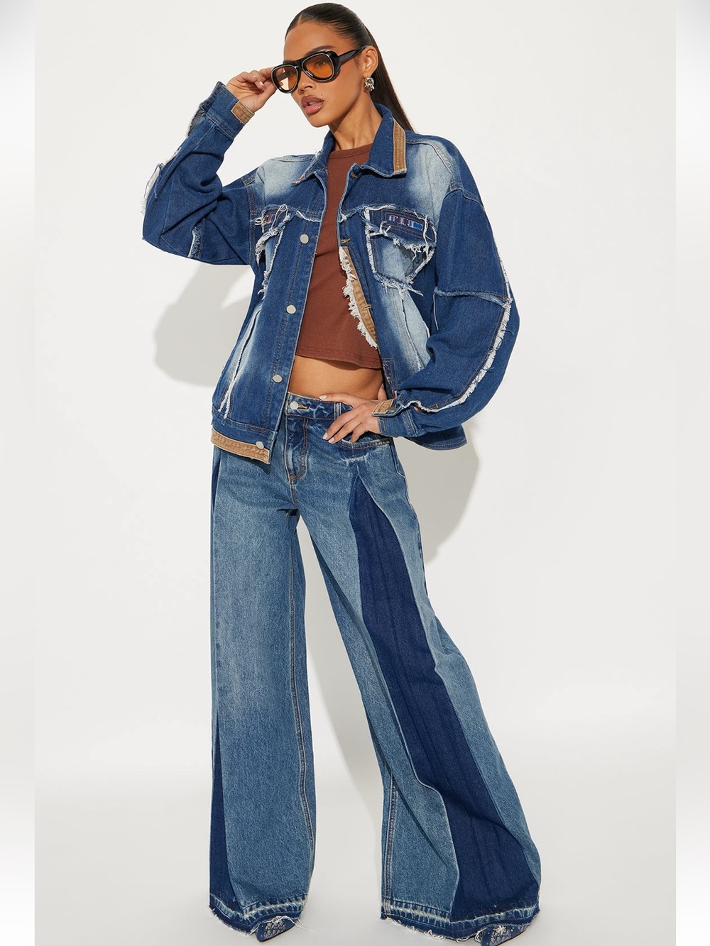 Distressed Fray Denim
Jacket - Medium Wash Blue